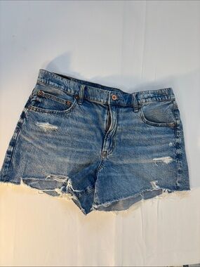 American Eagle Outfitters Faded Blue Distressed Denim Cutoff shorts -458sku